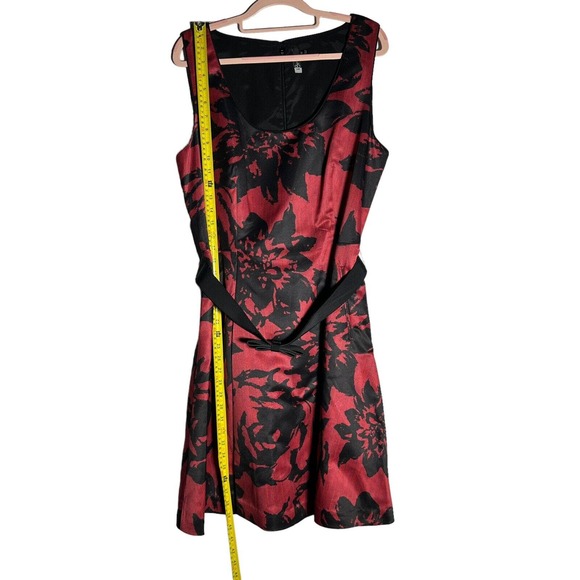 DS Lab Dress Women's Size M Pockets Belt Fit Flare Floral Party NEW - Picture 2 of 12